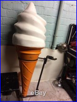 Huge Vintage Ice Cream Advertising Model Sign 42 Inches Tall