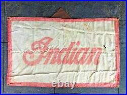 Indian Motorcycle 1940's Vintage Canvas Advertising Banner/Sign