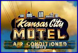 Kansas city motel sign vintage porcelain neon