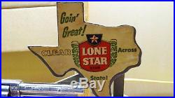 Killer 1950s Vtg Lone Star Beer Flat Top Can Opener Advertising Sign Gun Texas