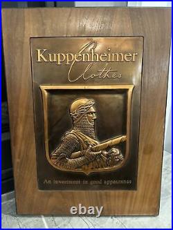 Kuppenheimer Clothing Antique Copper Vintage Advertising Ad Sign Extremely Rare