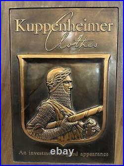 Kuppenheimer Clothing Antique Copper Vintage Advertising Ad Sign Extremely Rare