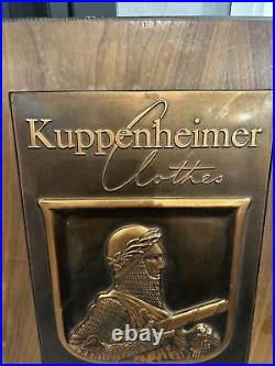 Kuppenheimer Clothing Antique Copper Vintage Advertising Ad Sign Extremely Rare