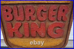 LARGE 48 x 48 Vintage Burger King Restaurant Sign Dining Room Decor Wood Foam
