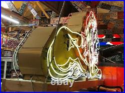 LARGE 6' Vintage LION Double Sided NEON SIGN Antique PATINA Circus Zoo Gas Oil