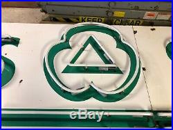 LARGE Vintage CITIES SERVICE Porcelain NEON Sign Gas Oil OLD Advertising WOW