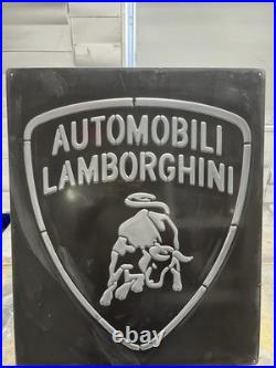 Lamborghini Vintage Garage Metal Sign 20x24 Handmade Cast Aluminum Relief