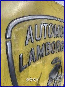 Lamborghini Vintage Garage Metal Sign 20x24 Handmade Cast Aluminum Relief
