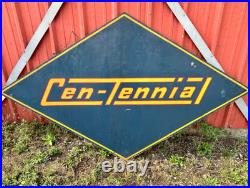 Large 9 ft WideAntique Vintage Centennial Painted Advertising Sign 1940s