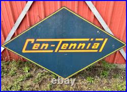 Large 9 ft WideAntique Vintage Centennial Painted Advertising Sign 1940s