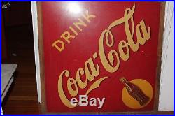 Large Antique Vintage Collectible Cola Display Sign. Very Rare Advertisement