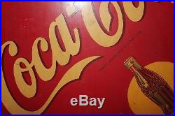 Large Antique Vintage Collectible Cola Display Sign. Very Rare Advertisement