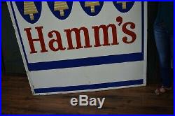 Large Hamms Beer Sign Vintage Embossed Metal Advertising Pub Bar Stout Sign