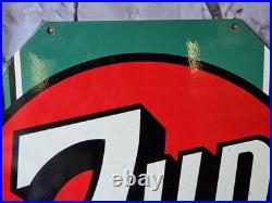 Large Heavy Vintage'7up Likes You' Porcelain Advertising Porcelain Sign 20