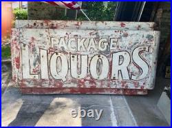 Large Red 1940's Neon Liquor Sign/Original Camp Crowder Era. Neon Sign Vintage