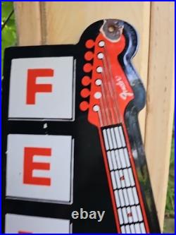 Large Vintage 1954 Fender Stratocaster Porcelain Sign 30