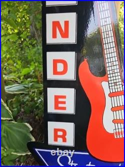 Large Vintage 1954 Fender Stratocaster Porcelain Sign 30