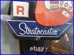 Large Vintage 1954 Fender Stratocaster Porcelain Sign 30 Nice Dealer Store Sign Large Vintage 1954 Fender Stratocaster Porcelain Sign 30 Nice Dealer Store Sign