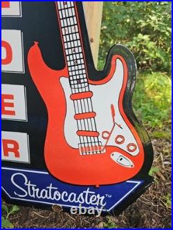 Large Vintage 1954 Fender Stratocaster Porcelain Sign 30 Nice Dealer Store Sign Large Vintage 1954 Fender Stratocaster Porcelain Sign 30 Nice Dealer Store Sign
