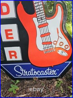 Large Vintage 1954 Fender Stratocaster Porcelain Sign 30 Nice Dealer Store Sign Large Vintage 1954 Fender Stratocaster Porcelain Sign 30 Nice Dealer Store Sign