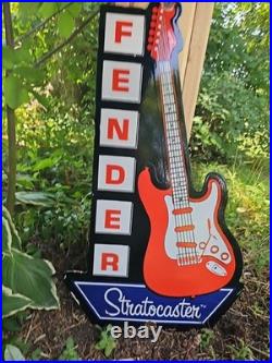 Large Vintage 1954 Fender Stratocaster Porcelain Sign 30 Nice Dealer Store Sign Large Vintage 1954 Fender Stratocaster Porcelain Sign 30 Nice Dealer Store Sign