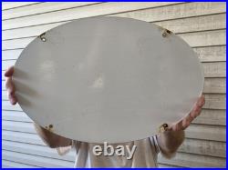 Large Vintage 1956 Esso Standard Gasoline Porcelain Enamel Sign 16.5 X 11