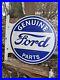 Large-Vintage-1960-Ford-Motor-Parts-Porcelain-Double-sided-Flange-Sign-01-bb