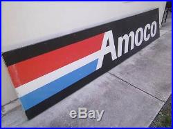 Large Vintage Amoco Oil Gas Station Sign Nearly 12 Feet Wide