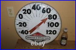 Large Vintage Briggs & Stratton Engine Service Parts 18 Metal Thermometer Sign