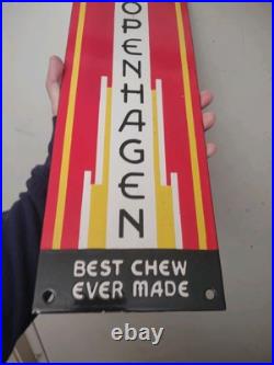 Large Vintage Copenhagen Porcelain Metal Cigar Snuff Advertising Sign