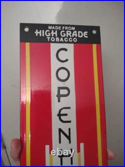 Large Vintage Copenhagen Porcelain Metal Cigar Snuff Advertising Sign