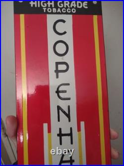 Large Vintage Copenhagen Porcelain Metal Cigar Snuff Advertising Sign