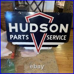 Large Vintage Hudson Dealership Double Sided Porcelain Sign