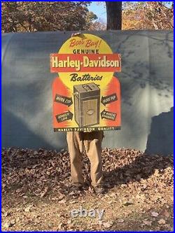 Large Vintage Metal Harley Davidson Battery Sign HD Motorcycle Sign Mobil Gulf