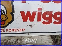 Large Vintage Piggly Wiggly Porcelain Metal Grocery Store Sign 18 X 36