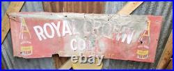 Large Vintage RC Royal Crown Cola Soda Pop 54 x 18 Embossed Sign Aluminum