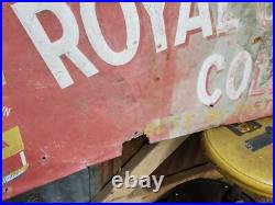 Large Vintage RC Royal Crown Cola Soda Pop 54 x 18 Embossed Sign Aluminum