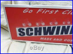 Large Vintage Schwinn bikes lighted advertising SIGN Bicycle