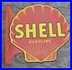Large-Vintage-Shell-Gasoline-Double-sided-Porcelain-Flange-Sign-17-X-17-01-eank