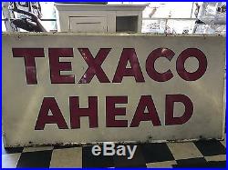 Large Vintage Texaco Gasoline Motor Oil porcelain Metal Sign 4x8 gas station old