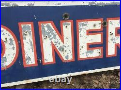 Large Vtg 24x72 Oval Double Sided Diner Sign Old Resturant Retro 324-20E