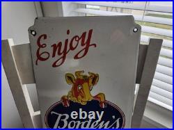 Large vintage ice cream sign porcelain 12×24