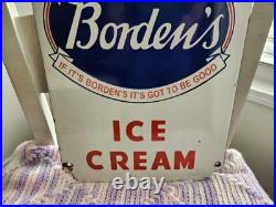 Large vintage ice cream sign porcelain 12×24