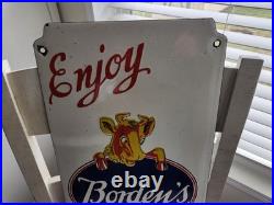 Large vintage ice cream sign porcelain 12×24