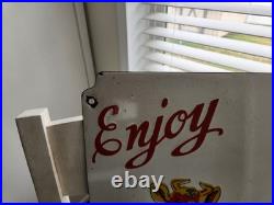 Large vintage ice cream sign porcelain 12×24
