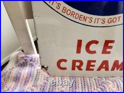Large vintage ice cream sign porcelain 12×24