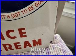 Large vintage ice cream sign porcelain 12×24