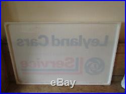 Leyland cars service light box front. Vintage sign. Showroom sign. Leyland sign