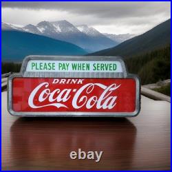 Lighted Coca-Cola Sign Topper Collectable Vintage AmericanaMetal lighted sign