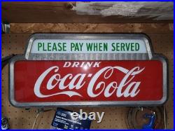Lighted Coca-Cola Sign Topper Collectable Vintage AmericanaMetal lighted sign